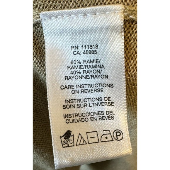 MICHAEL‎ Michael Kors Sweater Vest L XL Beige Oversized Button Up Lightweight - Picture 5 of 9